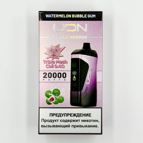Электронная сигарета UDN TRIPLE M 20000 затяжек - Watermelon Gum (Арбуз Жвачка)